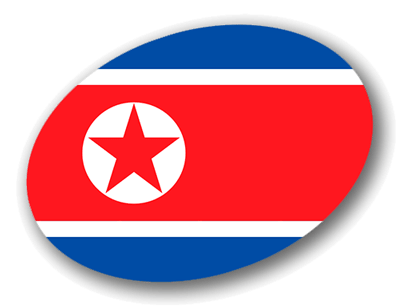 朝鮮民主主義人民共和国（北朝鮮）の国旗-楕円